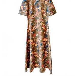 NEW HUNTER BELL women's casey midi dress in olive floral